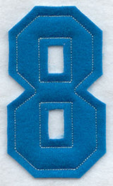 Collegiate Number 8 (Crafty Cut Applique) (5 Inch)