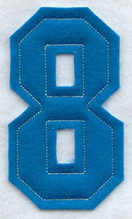 Collegiate Number 8 (Crafty Cut Applique) (5 Inch)