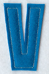 Collegiate Letter V (Crafty Cut Applique) (5 Inch)
