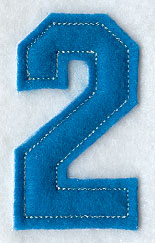 Collegiate Number 2 (Crafty Cut Applique) (5 Inch)