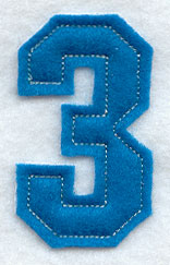 Collegiate Number 3 (Crafty Cut Applique) (5 Inch)