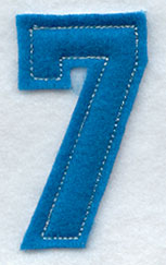 Collegiate Number 7 (Crafty Cut Applique) (5 Inch)