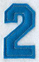 Collegiate Number 2 (Crafty Cut Applique) (5 Inch)