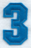 Collegiate Number 3 (Crafty Cut Applique) (5 Inch)