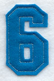Collegiate Number 6 (Crafty Cut Applique) (5 Inch)