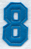 Collegiate Number 8 (Crafty Cut Applique) (5 Inch)