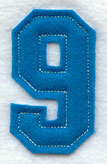 Collegiate Number 9 (Crafty Cut Applique) (5 Inch)