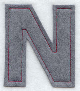 Collegiate Letter Nu (Crafty Cut Applique) (5 Inch)