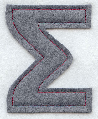 Collegiate Letter Sigma (Crafty Cut Applique) (5 Inch)