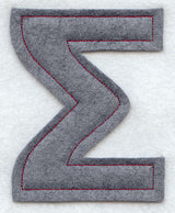 Collegiate Letter Sigma (Crafty Cut Applique) (5 Inch)