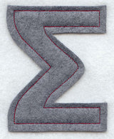 Collegiate Letter Sigma (Crafty Cut Applique) (5 Inch)