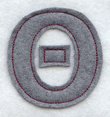 Collegiate Letter Theta (Crafty Cut Applique) (5 Inch)