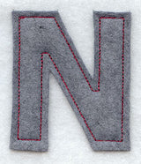 Collegiate Letter Nu (Crafty Cut Applique) (5 Inch)