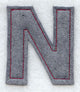 Collegiate Letter Nu (Crafty Cut Applique) (5 Inch)