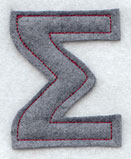 Collegiate Letter Sigma (Crafty Cut Applique) (5 Inch)