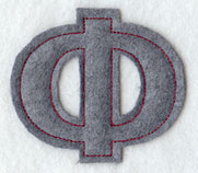 Collegiate Letter Phi (Crafty Cut Applique) (5 Inch)