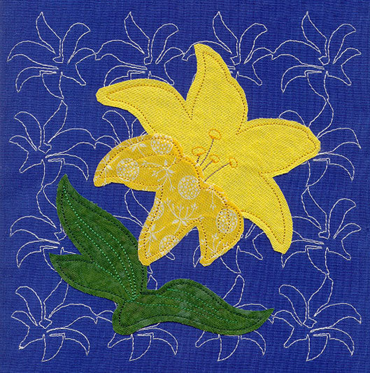 Lily Sashiko Square (Applique) (Single Run)