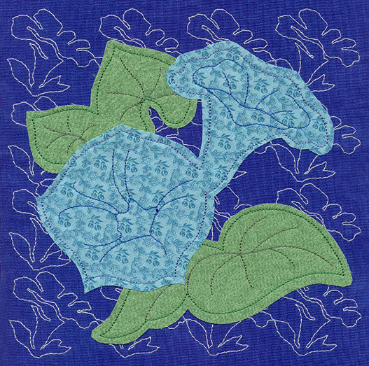 Morning Glory Sashiko Sq (Applique) (Single Run)