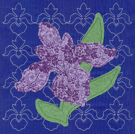 Iris Sashiko Square (Applique) (Single Run)