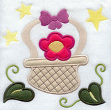 Flowering Basket Folk Art (Applique)