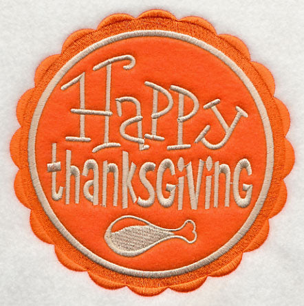 Happy Thanksgiving Stamp (Applique)