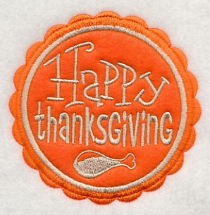 Happy Thanksgiving Stamp (Applique)