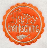 Happy Thanksgiving Stamp (Applique)