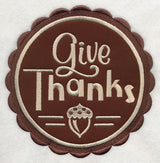 Give Thanks Stamp (Applique)