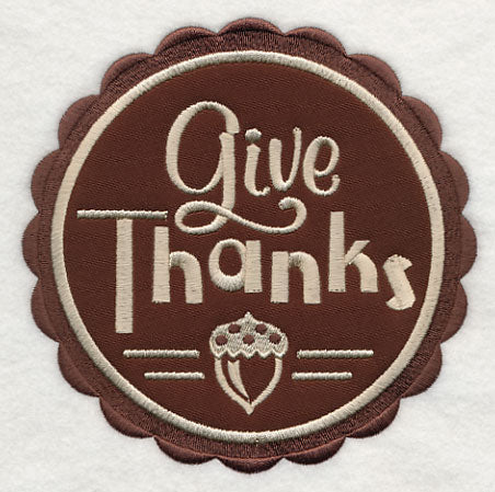 Give Thanks Stamp (Applique)