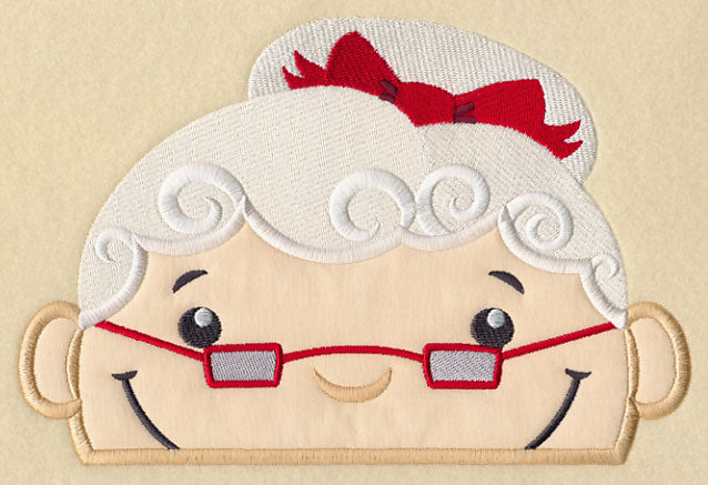 Peeking Mrs. Claus (Applique)