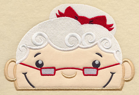 Peeking Mrs. Claus (Applique)