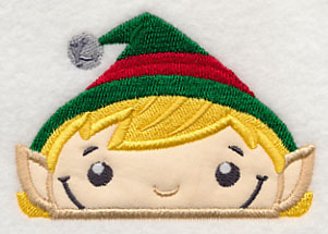 Peeking Girl Elf (Applique)