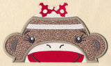 Peeking Sock Monkey (Girl) (Applique)