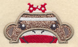 Peeking Sock Monkey (Girl) (Applique)
