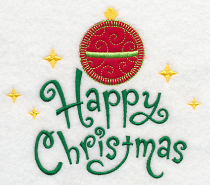 Happy Christmas with Ornament (Heirloom Applique)