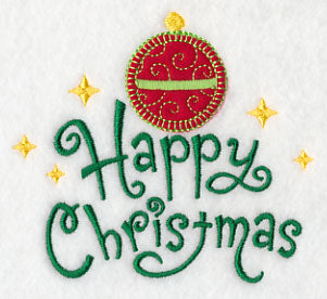Happy Christmas with Ornament (Heirloom Applique)