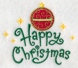 Happy Christmas with Ornament (Heirloom Applique)