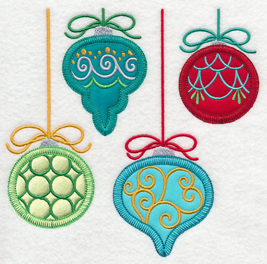 Christmas Ornament Quartet (Applique)