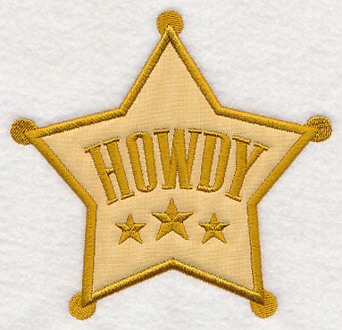 Howdy Sheriff's Badge (Applique)