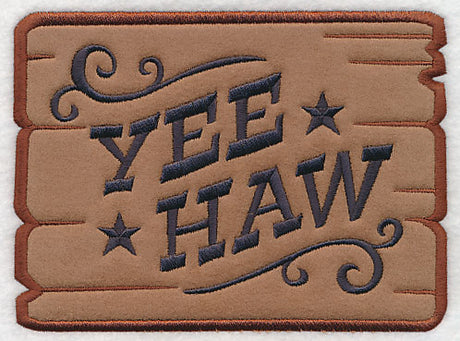 Yee-Haw Wooden Sign (Applique)