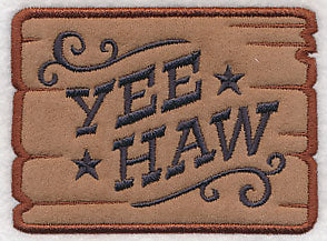 Yee-Haw Wooden Sign (Applique)