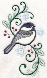 Elegant Chickadee Spray (Applique)