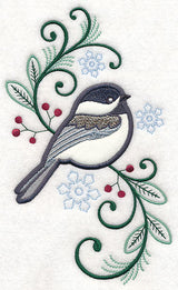Elegant Chickadee Spray (Applique)