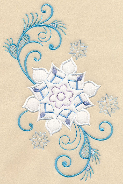 Elegant Snowflake Spray (Applique)