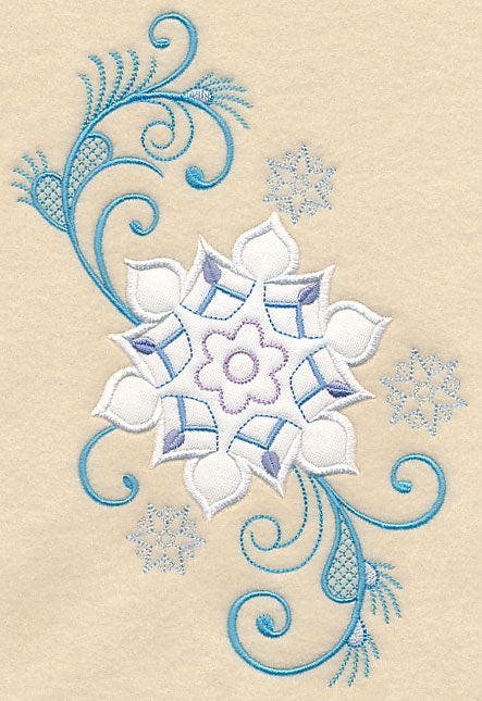 Elegant Snowflake Spray (Applique)