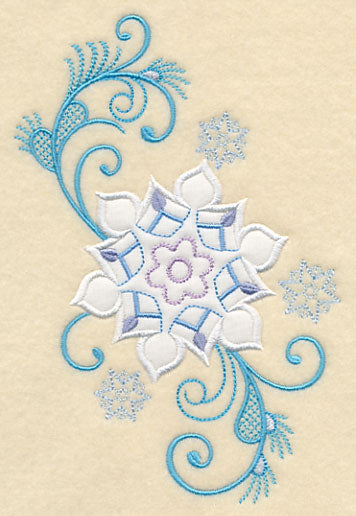Elegant Snowflake Spray (Applique)