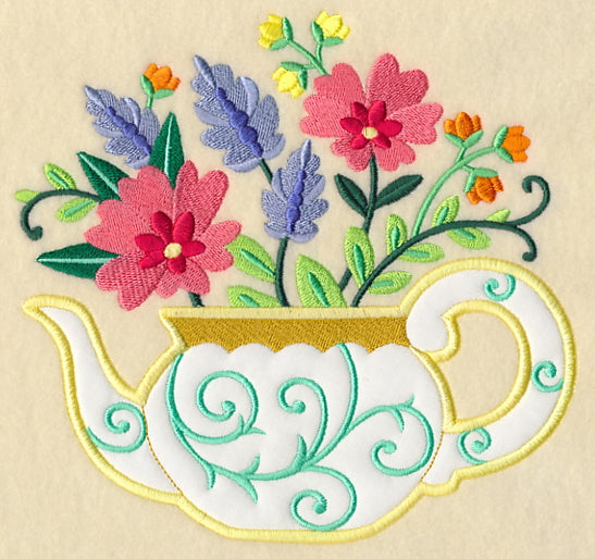 Teapot In Bloom (Applique)