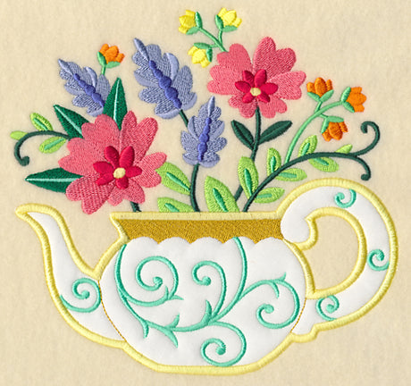 Teapot In Bloom (Applique)