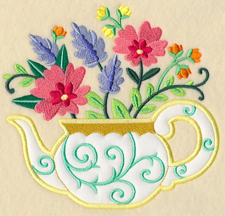 Teapot In Bloom (Applique)