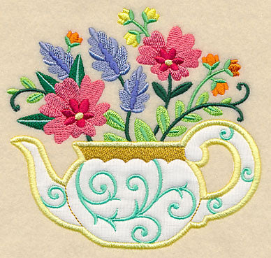 Teapot In Bloom (Applique)